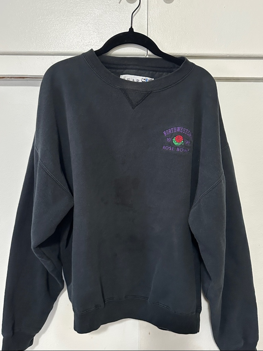 Vintage 1996 Northwestern Wildcats Rose Bowl Crewneck Sweatshirt Gear Big Cotton